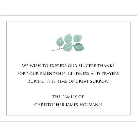 Botanical Branch Flat Sympathy Cards
